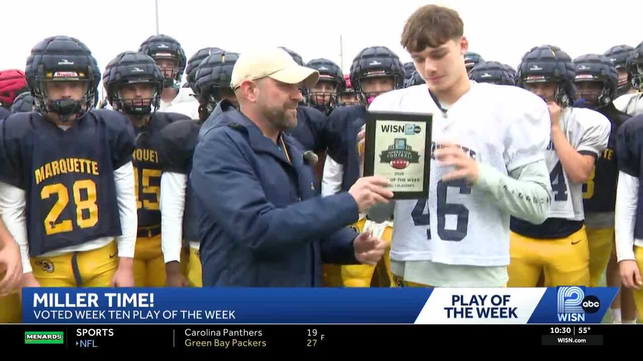 Marquette High School gets Play of the Week plaque for 'Miller Time' — Menomonee Falls Schools news