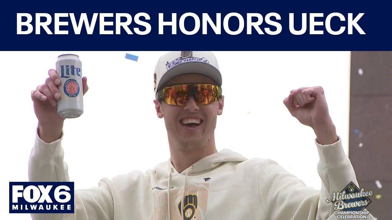 Brewers Championship Parade: Team stops at Uecker mural — Menomonee Falls Arts news
